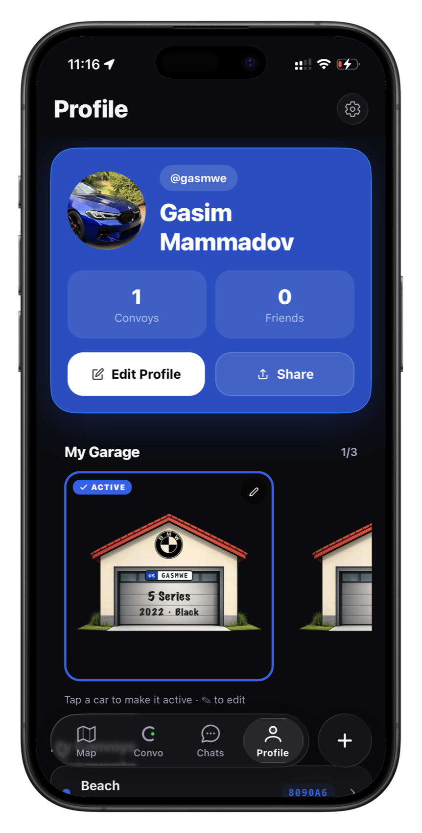 Profile and garage